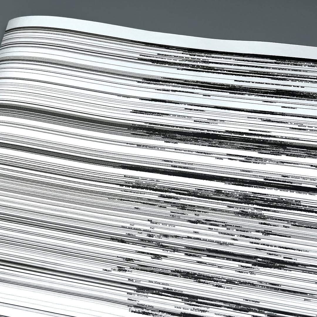 The front cover of my latest publication is actually a data visualisation of the updates on my site over the years